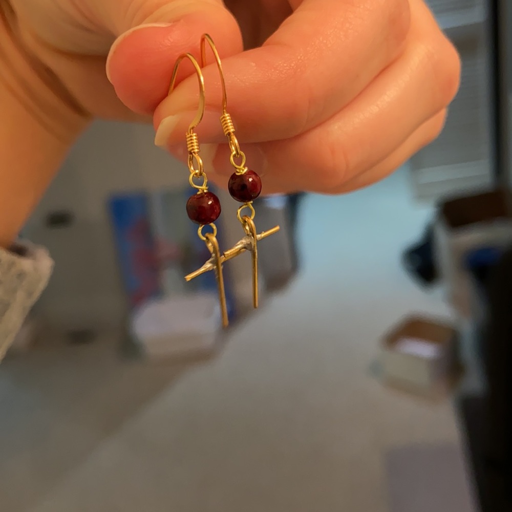 Elegant Handmade Cross Earrings